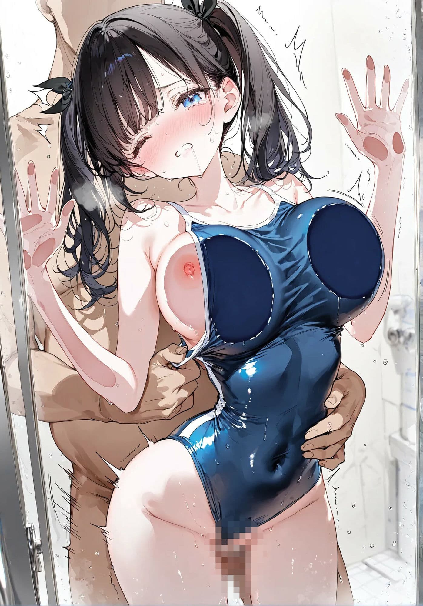 黒髪ツインテとSEX  スク水 サンプル2