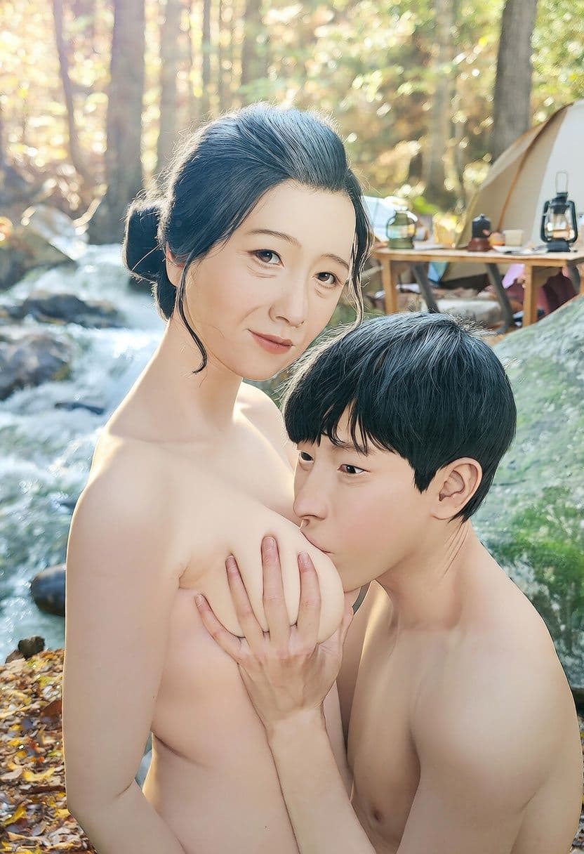 熟れた彼女と、森の奥でふたり。 ― 人妻熟女×年下男・山奥キャンプCG集 ― サンプル4