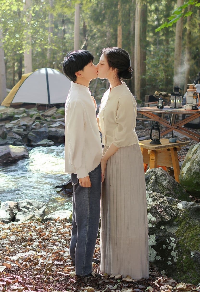 熟れた彼女と、森の奥でふたり。 ― 人妻熟女×年下男・山奥キャンプCG集 ― サンプル7