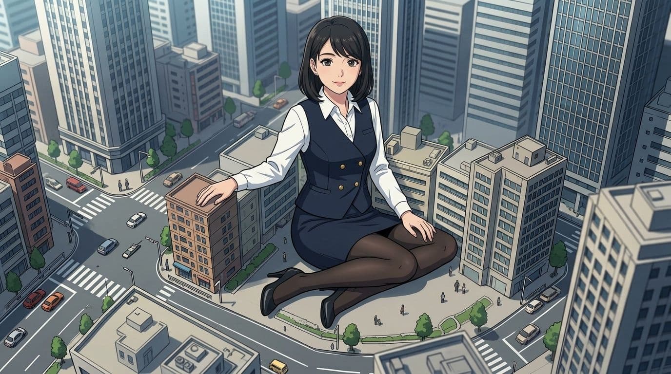 【AIイラスト集II】都市潜伏！巨大OLスーツ特撮ヒロイン - 厳選CGコレクション（12枚/2K高画質）【特典アニメーション動画13本】 サンプル3