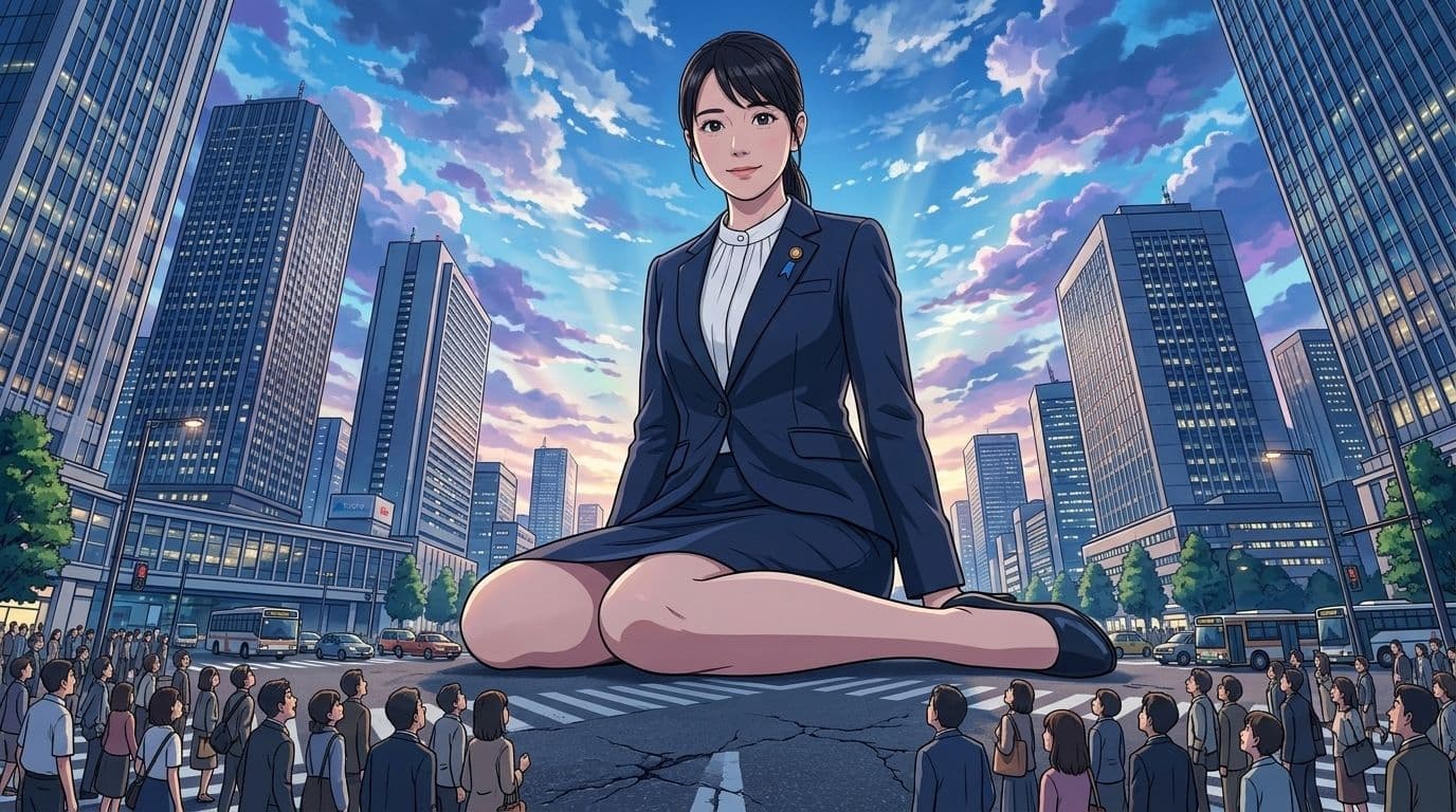 【AIイラスト集III】都市潜伏！巨大OLスーツ特撮ヒロイン - 厳選CGコレクション（12枚/2K高画質）【特典アニメーション動画13本】 サンプル1