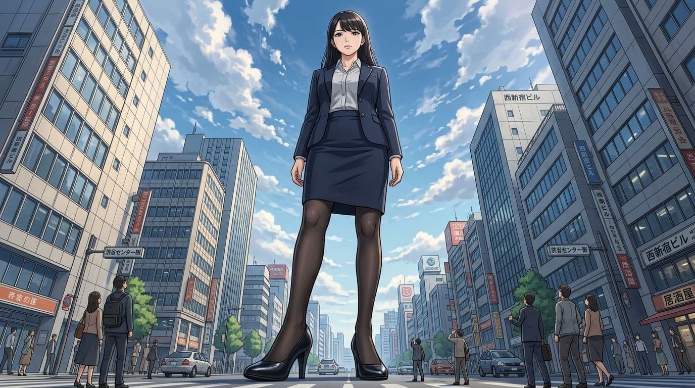 【AIイラスト集III】都市潜伏！巨大OLスーツ特撮ヒロイン - 厳選CGコレクション（12枚/2K高画質）【特典アニメーション動画13本】 サンプル2