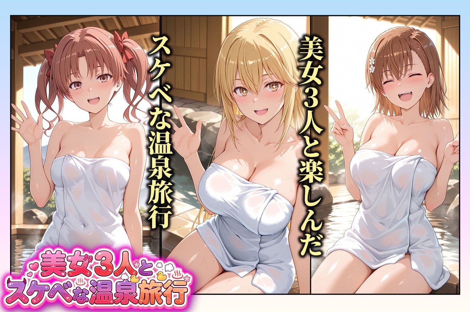 美女3人とスケベな温泉旅行〜御坂美琴・食蜂操祈・白井黒子 サンプル1