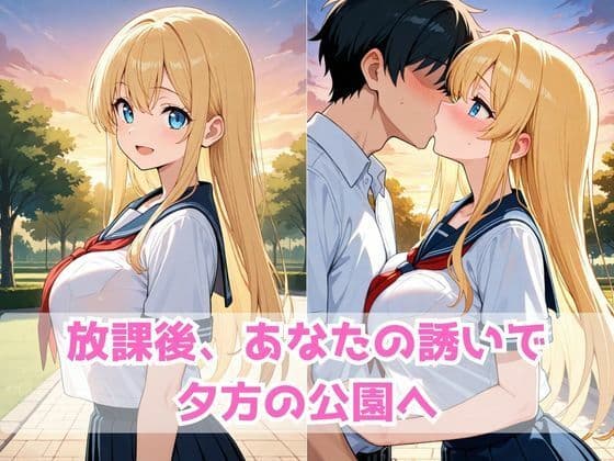 金髪巨乳彼女と野外羞恥えっち サンプル1