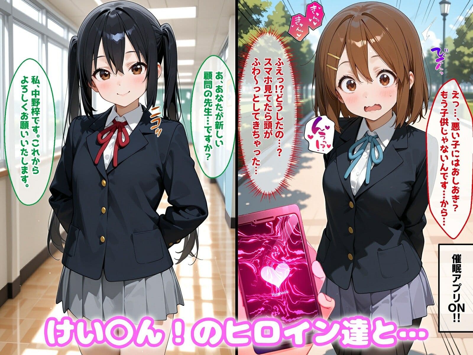 〇眠アプリで妊娠孕ませ  けい〇ん！のヒロインたちと膣内射精えっちする話 サンプル1