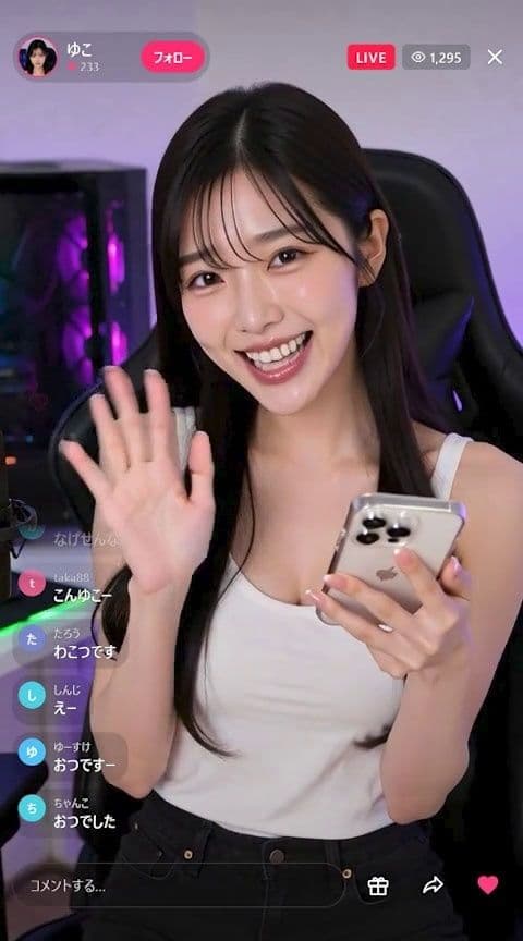 【AI動画】人気ライバー失意の配信切り忘れ ゆこ（25） 無念の流出（フルボイスAV） サンプル3