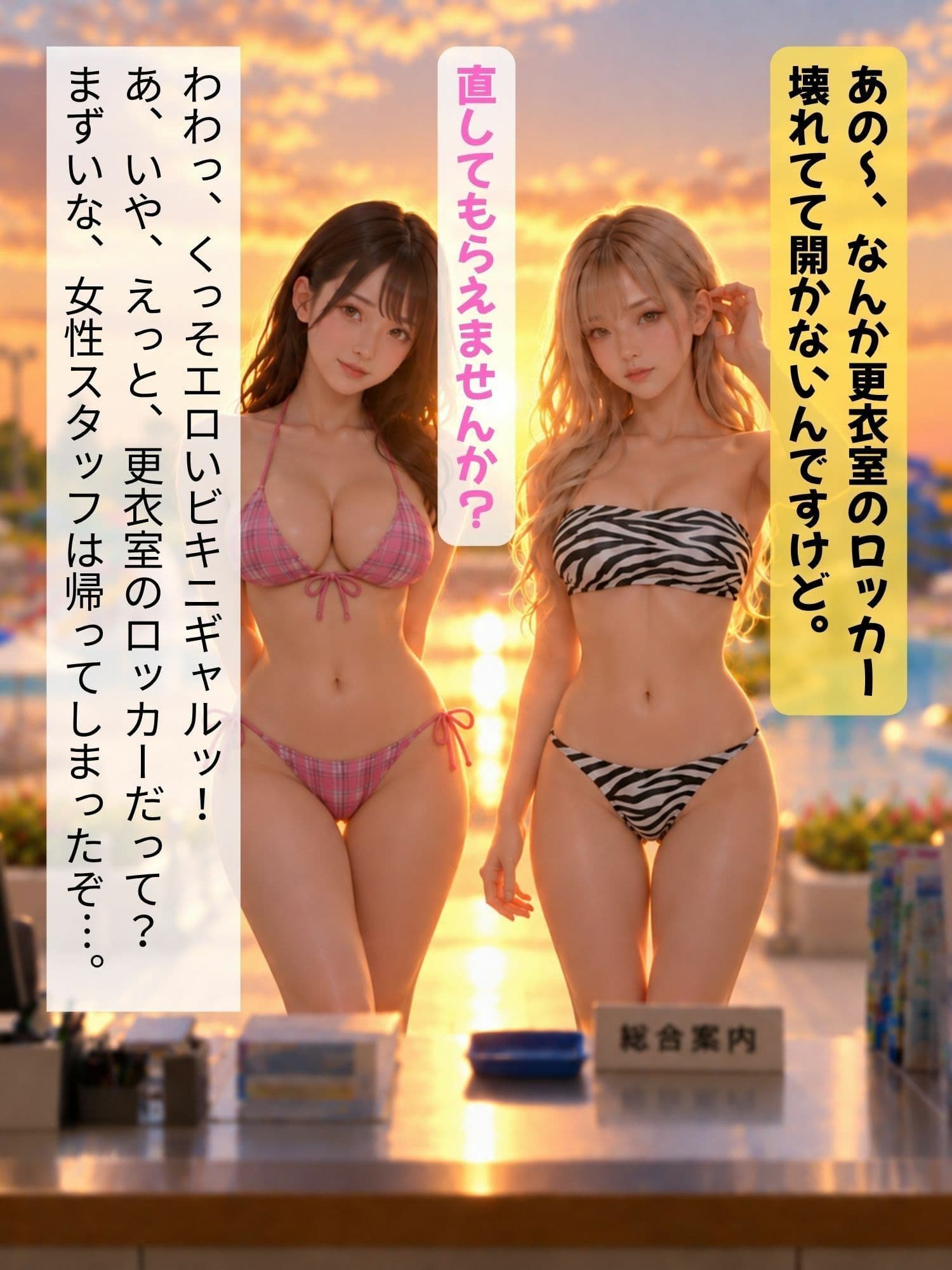 ビキニギャルの誘惑に負けて大金を奪われたマゾの話【色仕掛け】【足コキ】【寸止め】【マゾオナニー】 サンプル2