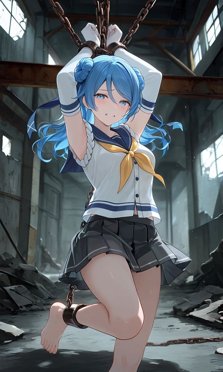 【艦〇れ】〇娘が触手におそわれる！戦艦、駆逐艦、アダルト、AI生成画像:500枚  衣笠  那珂  夕張  島風  雪風 サンプル4