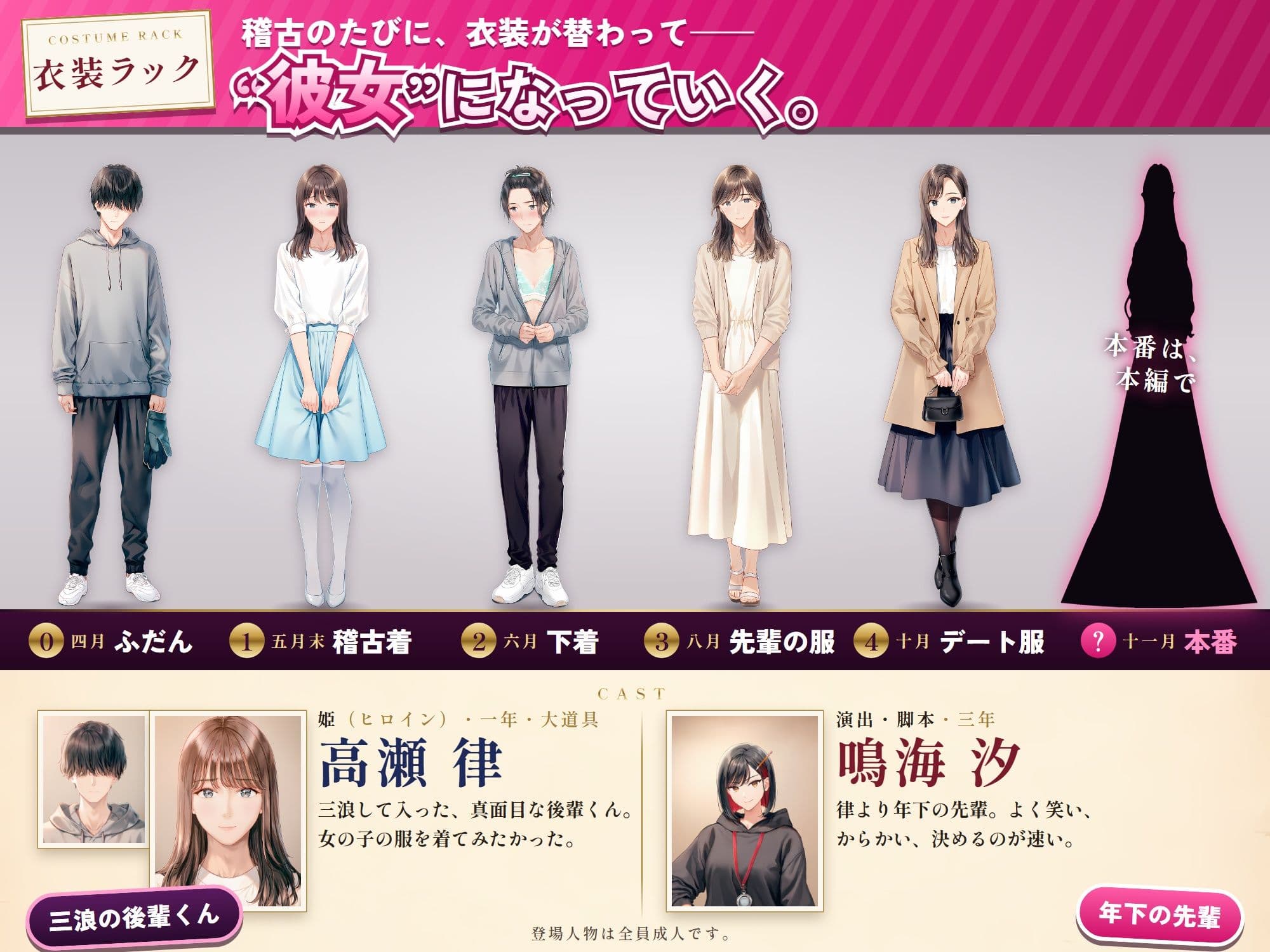 サークルの先輩に女装させられて‘彼女’にされちゃった後輩くんの話 サンプル9