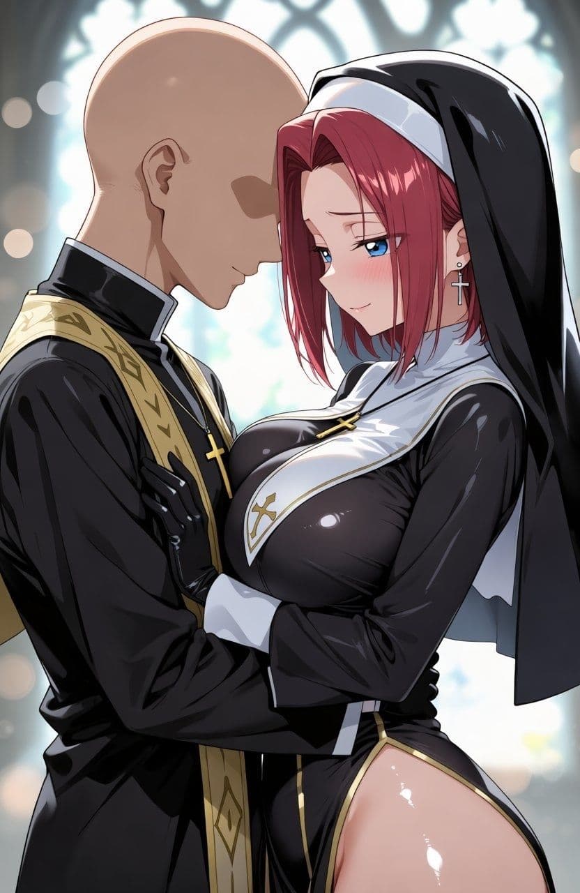 【C◯C.・紅◯カレン】シスター服で教会で汗だくセックスする【CG210枚】 サンプル6