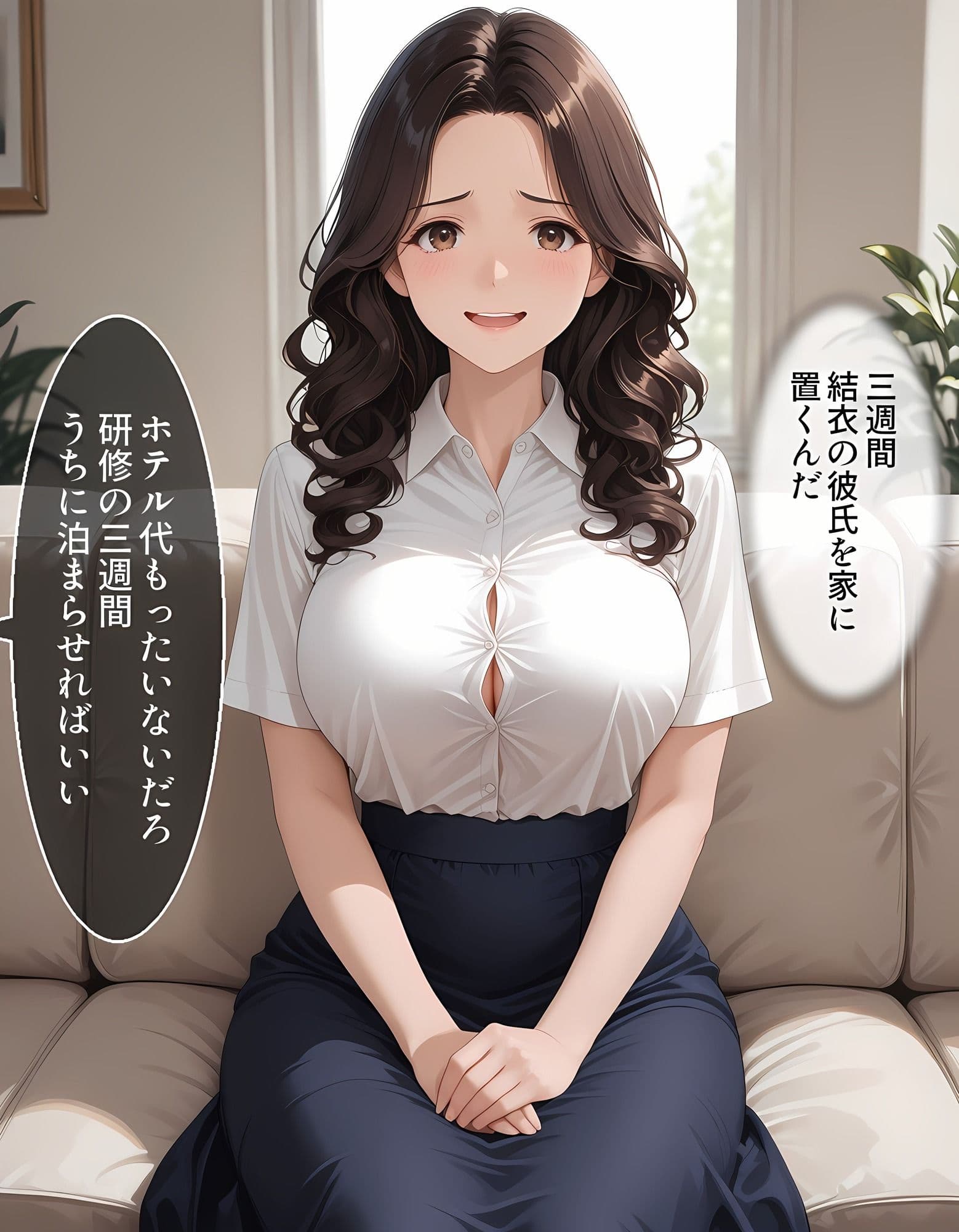 彼女の母親（42）が、夫が泊めた娘の彼氏に中出しされた話 サンプル1