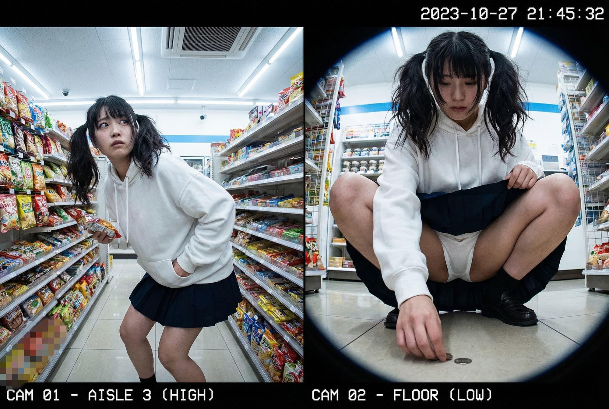 通常時→パンチラ 二画面パンチラ Vol.3【全71枚】 サンプル5