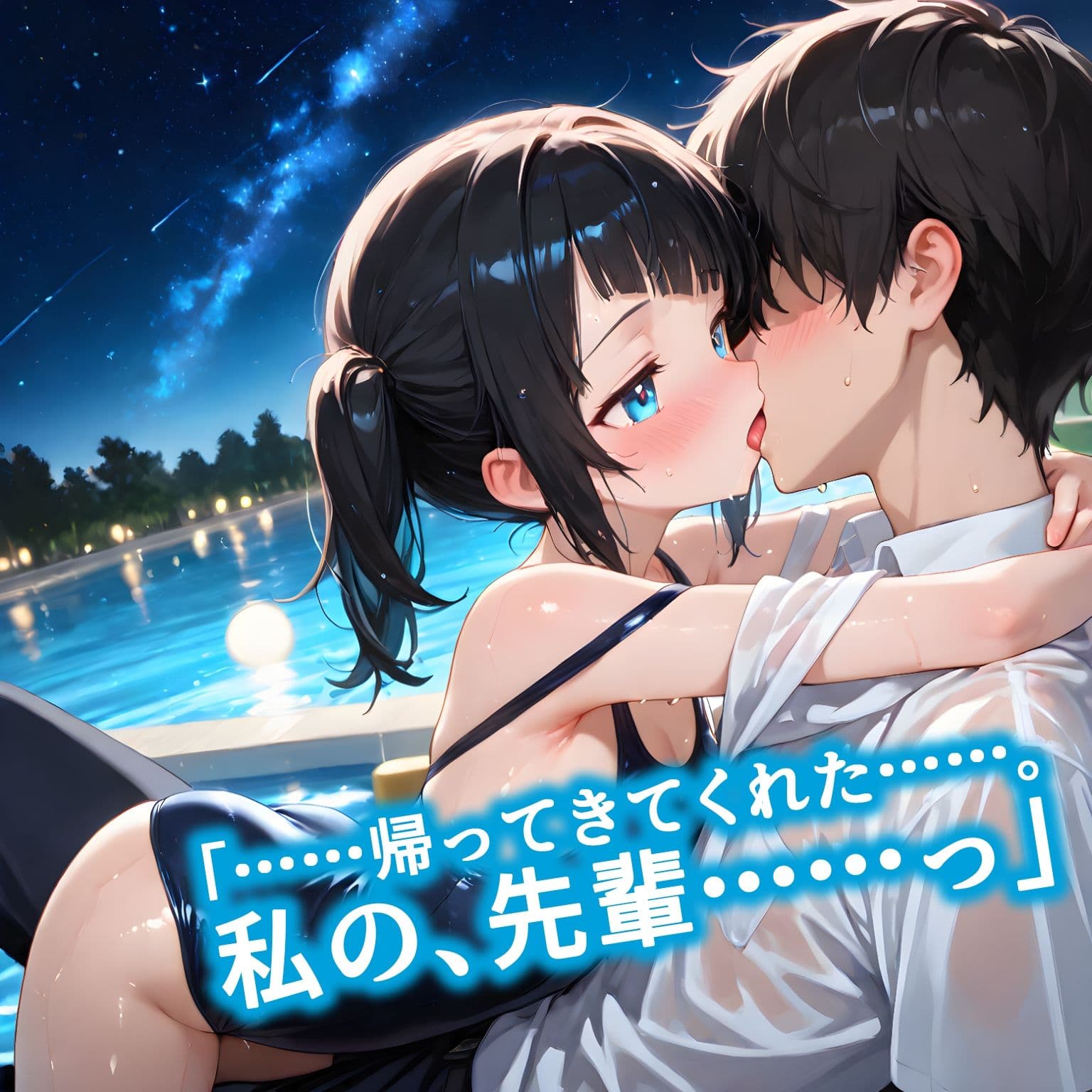 『プールサイドの放課後』〜強がりスク水後輩・涼乃が夜のプールで見せた恍惚と涙〜 サンプル1