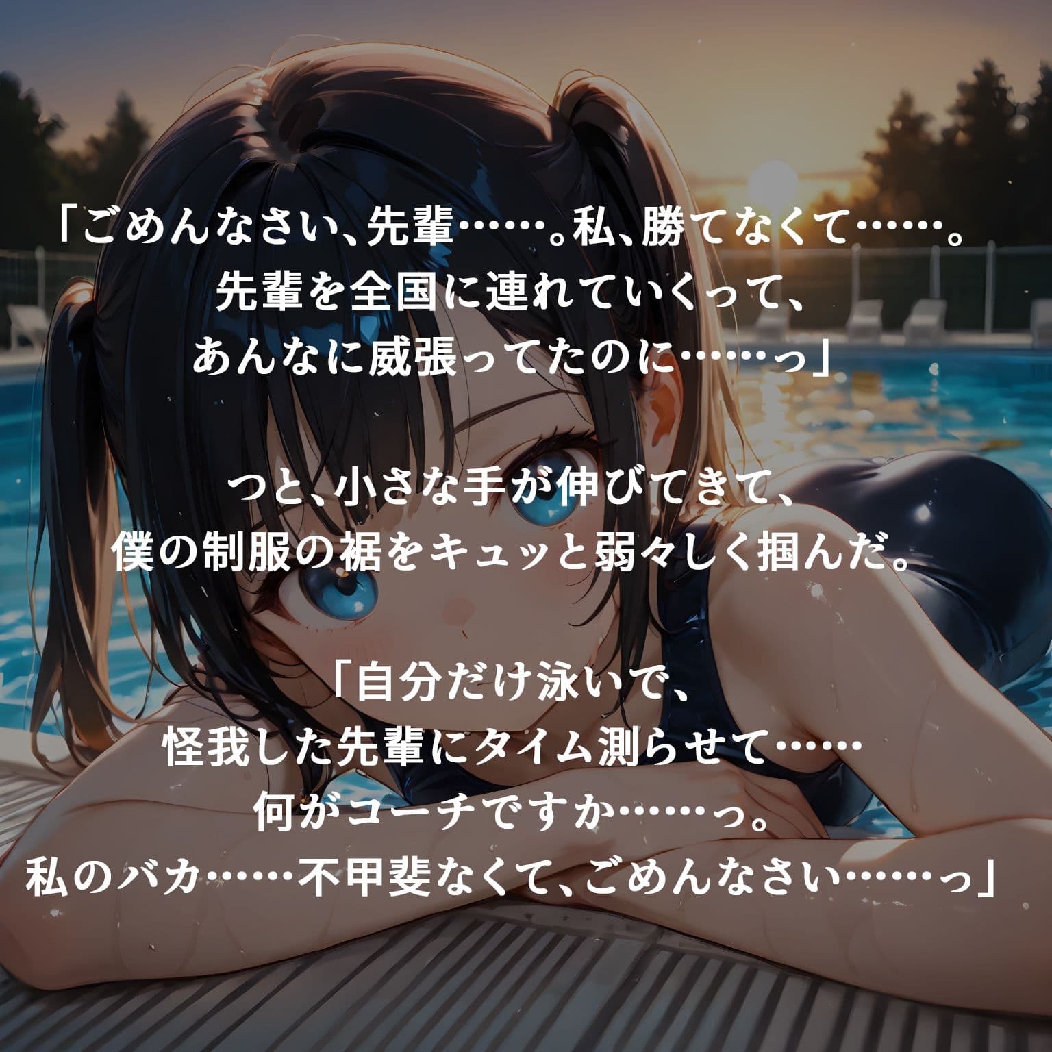 『プールサイドの放課後』〜強がりスク水後輩・涼乃が夜のプールで見せた恍惚と涙〜 サンプル6