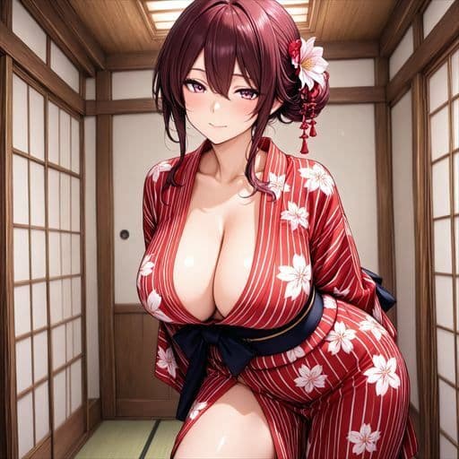巨乳×浴衣 サンプル1