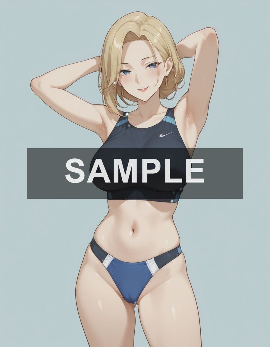 【金髪・赤髪】 スポーツウェア・ポーズ巨乳女性CG集 【全177枚】 サンプル1