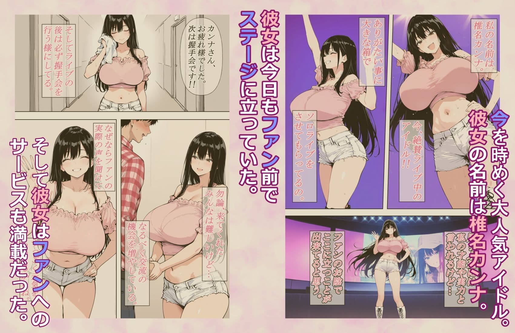 キモオタが推しの巨乳アイドルに憑依したのでラブラブド変態オナニーするお話。 サンプル1