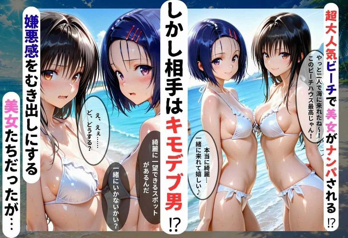 ビーチで2人組の美女をナンパし催●アプリでオナホ化した話 サンプル1