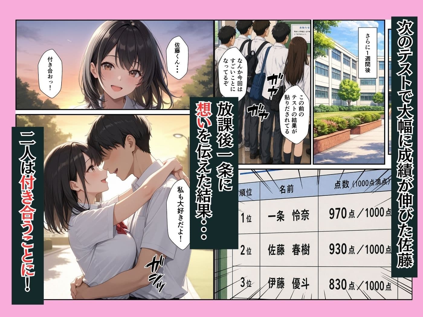 成績学年トップの生徒会長と成績中の下の冴えない俺が生ハメセックスできた話 サンプル8