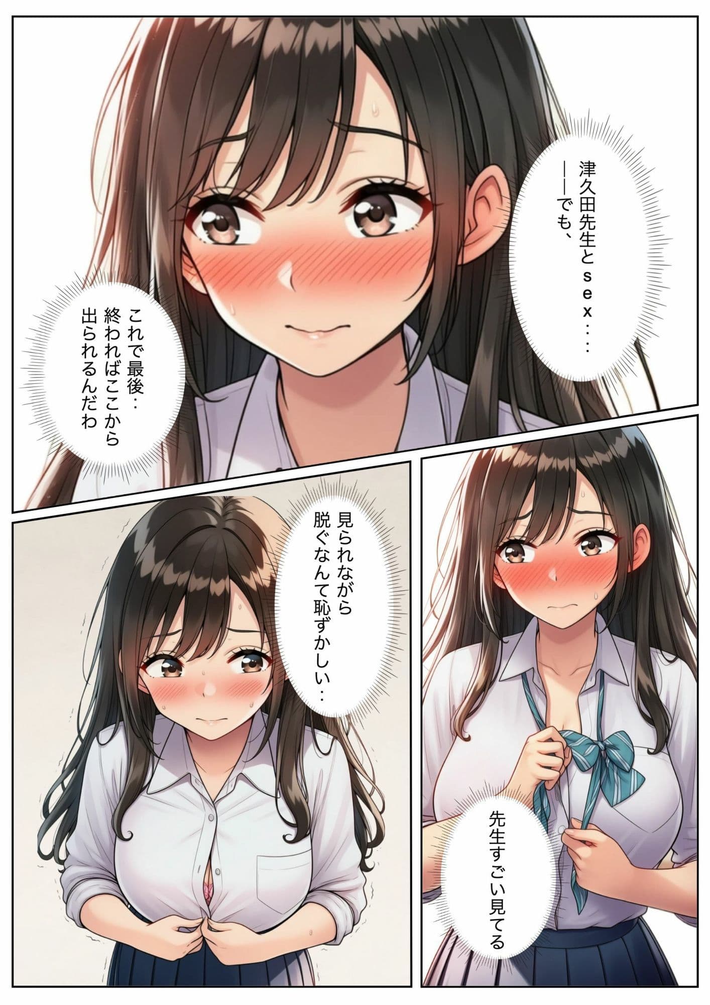 純情女子校生が冴えないおじさん教師に騙され恥じらいセックス サンプル2