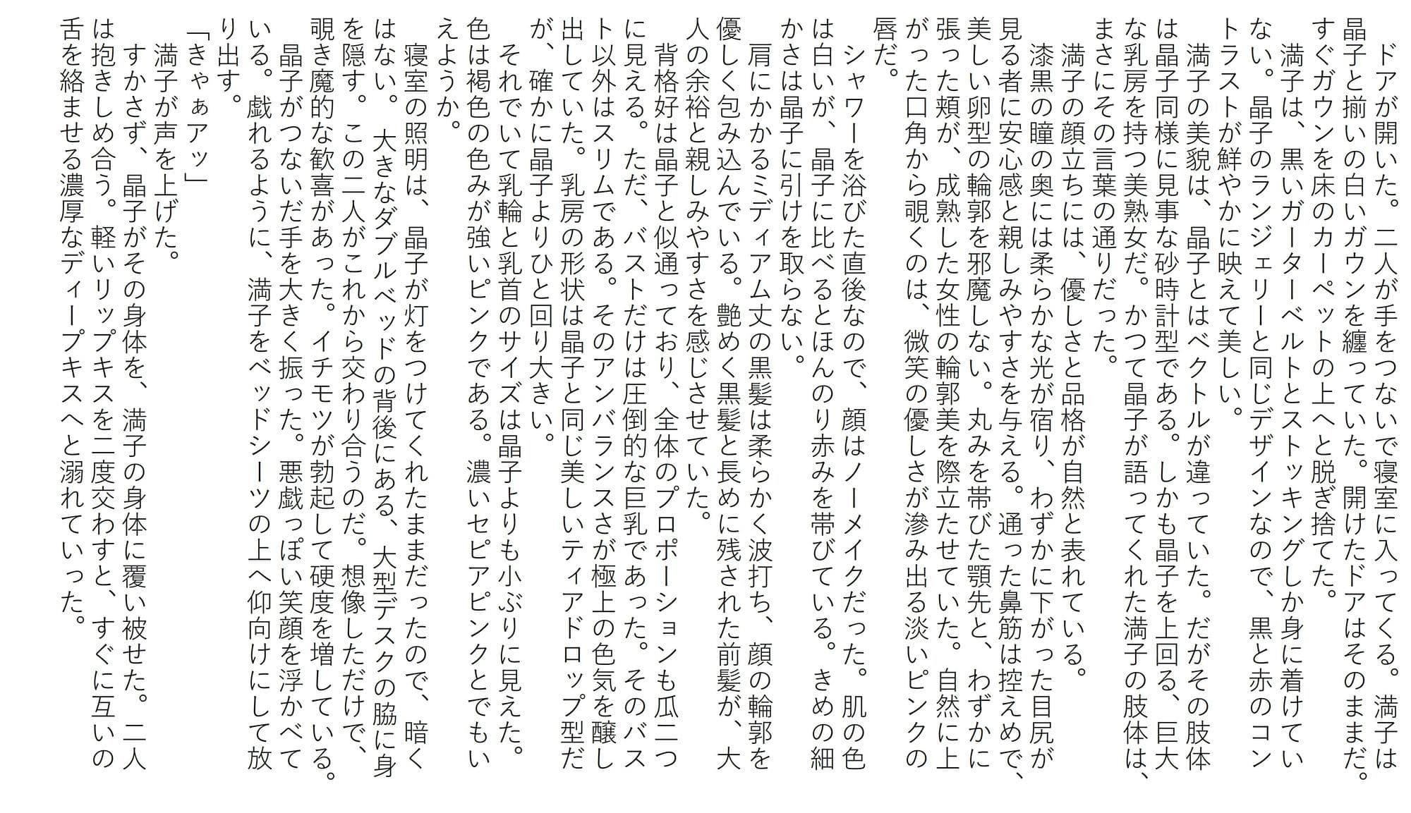 蜜愛液に濡れる四人の巨乳美女 二章 晶子と満子 サンプル5
