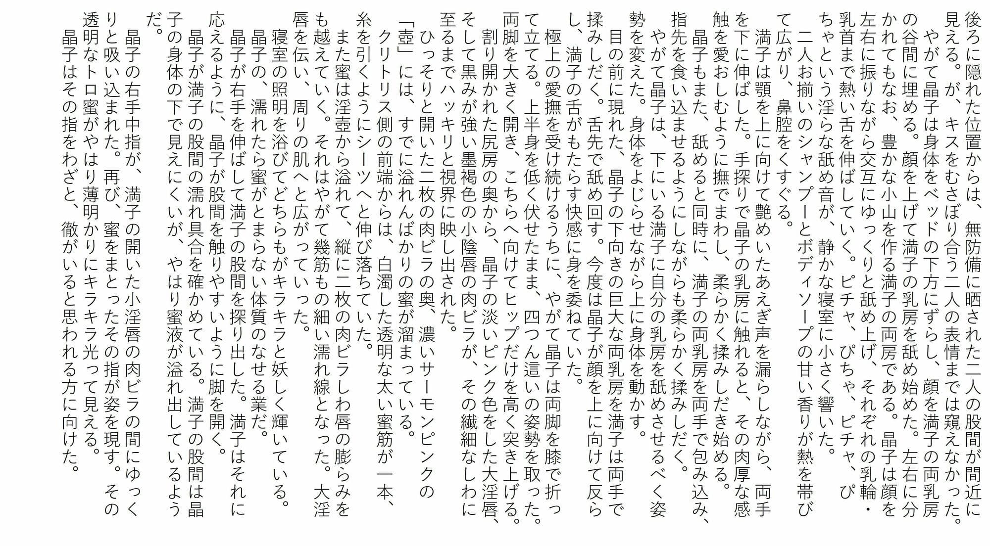 蜜愛液に濡れる四人の巨乳美女 二章 晶子と満子 サンプル6