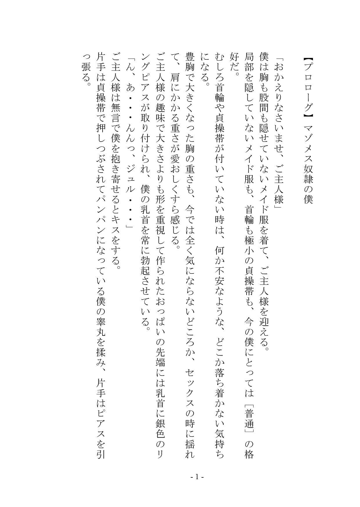【小説＋おまけイラスト7枚】僕はマゾメス奴●I サンプル2