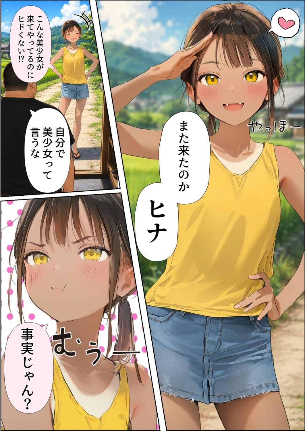 【ヒナと種付け夏休み】田舎に移住したら近所の褐色村娘と汗だくで・・・ サンプル1