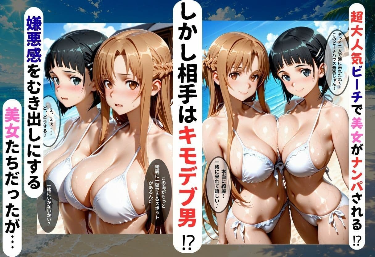 ビーチで2人組の美女をナンパし催●アプリでオナホ化した話VOL2 サンプル1