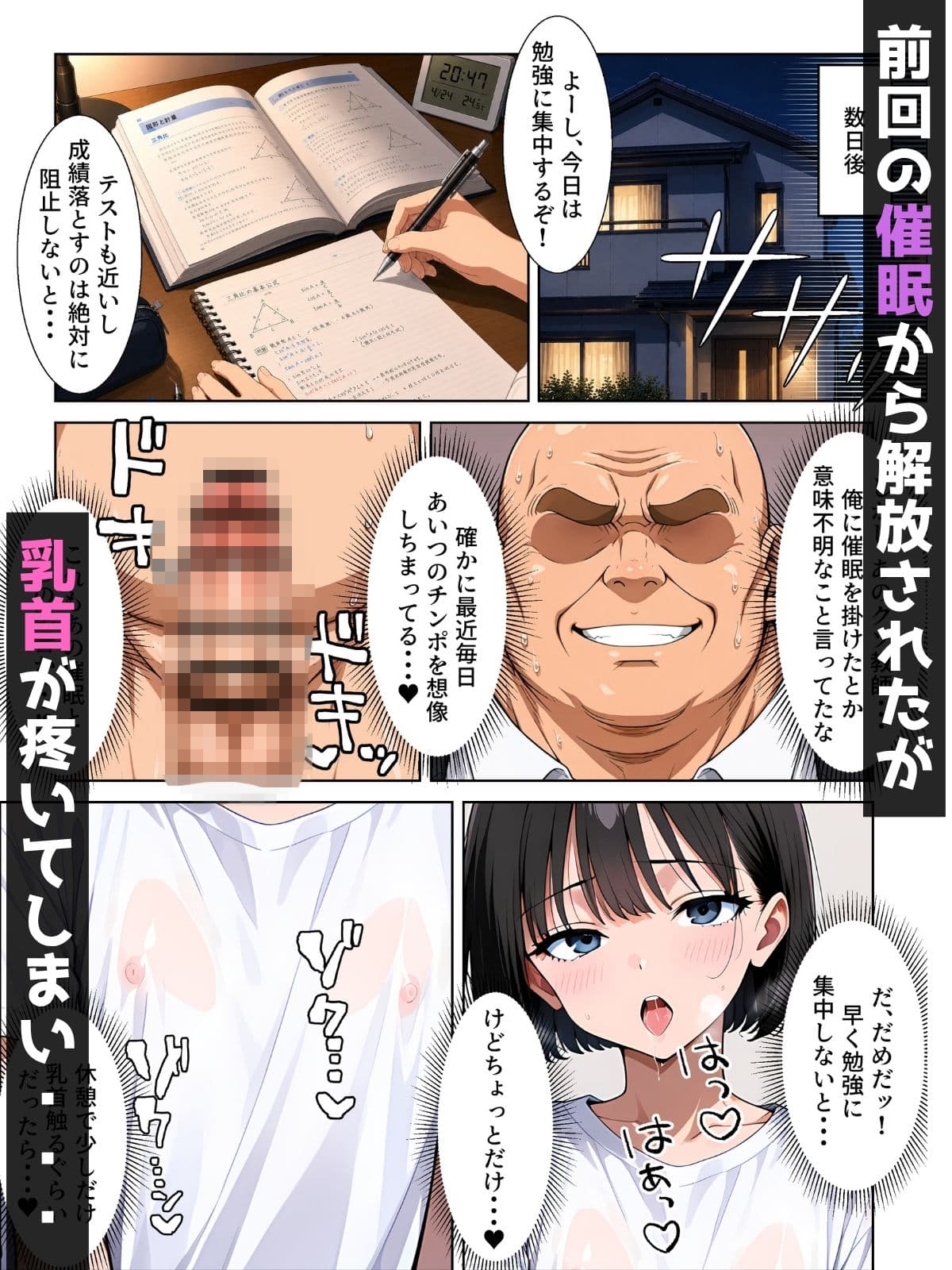 【男の娘×催●】〜生意気な黒髪ボブ青年がおじさん教師に常識改変される話〜2 サンプル1