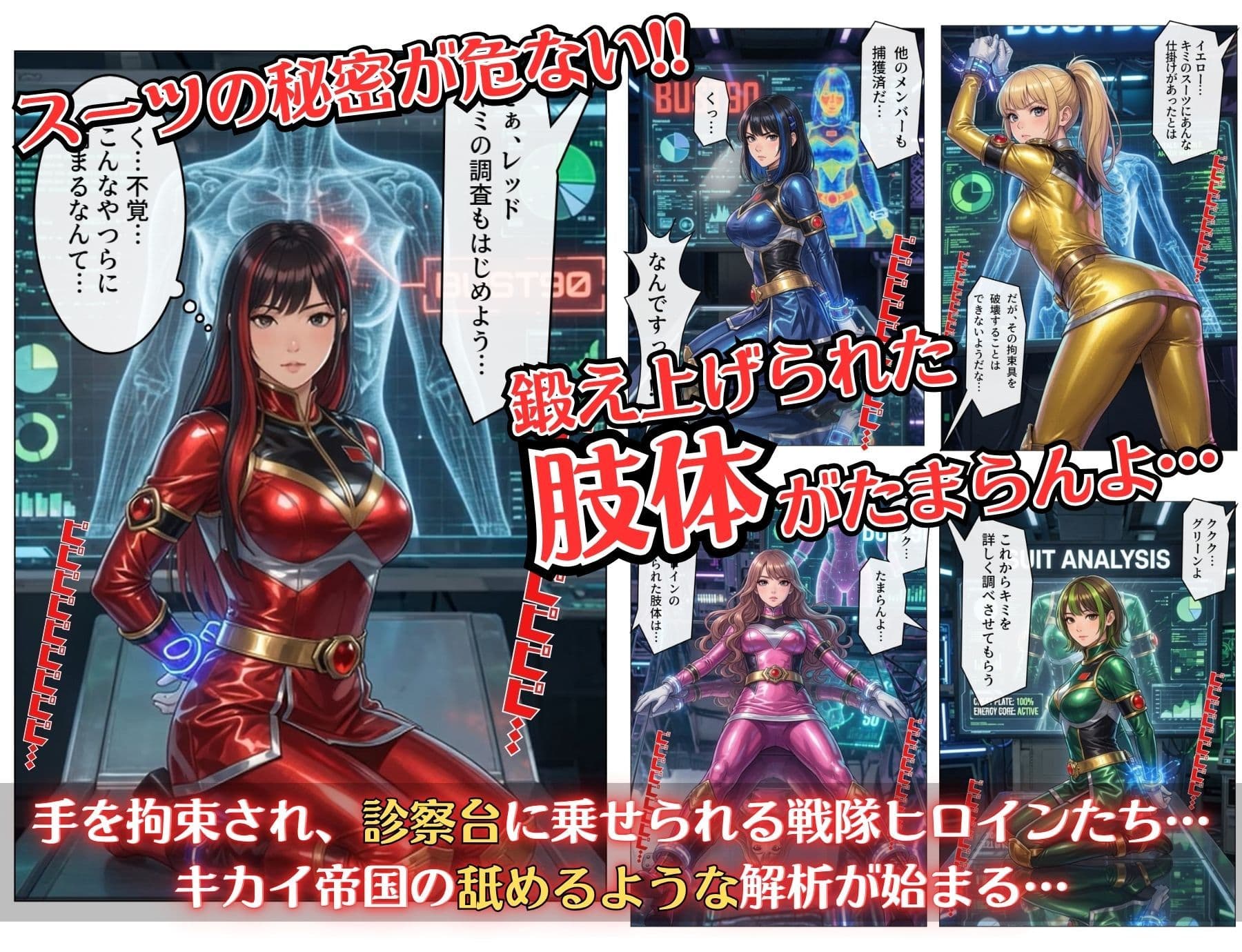 煌戦隊キラリンジャーIN美肢体研究室・極太の侵入ミッション〜敵アジトで拘束された戦隊ヒロインは戦闘員が極太過ぎて大ピンチ？/戦隊ロスのアナタに贈る『大人の為の戦隊』シリーズ〜 サンプル2