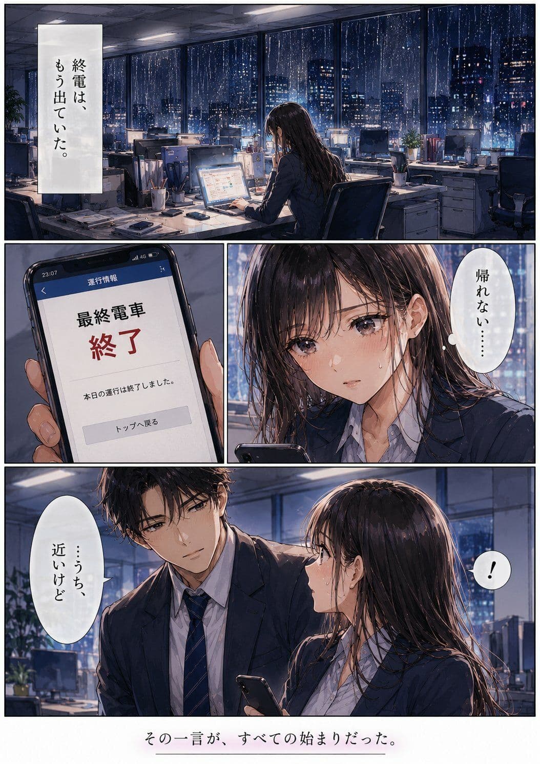 終電を逃した夜、彼女は上司の家に泊まった ―帰れない理由― サンプル1