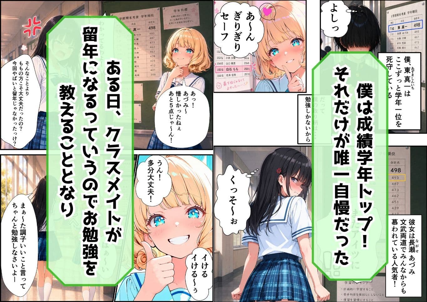 成績トップの陰キャオタクが勝ち気な美人ライバルとあざとビッチに迫られてハーレム展開した話 サンプル1