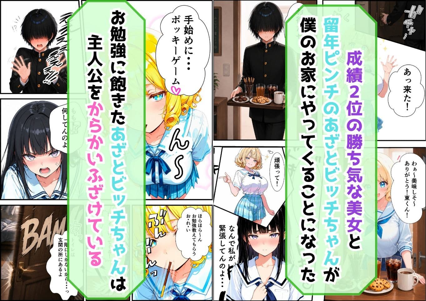 成績トップの陰キャオタクが勝ち気な美人ライバルとあざとビッチに迫られてハーレム展開した話 サンプル2