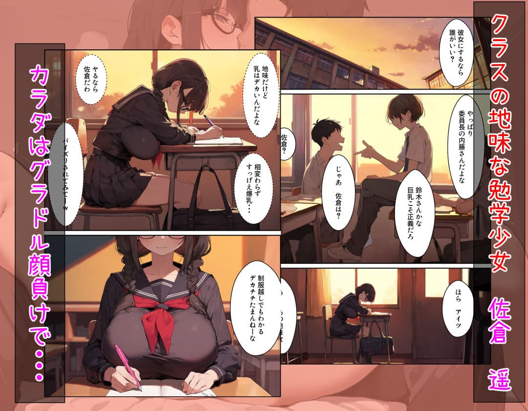 隠れ人気な地味巨乳女子と毎日ヤりまくる サンプル1