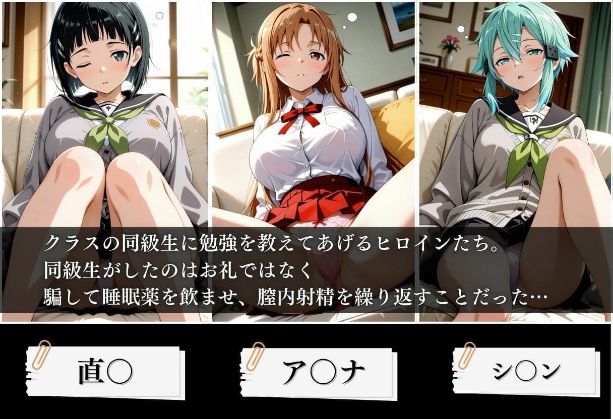 クラスの子に睡眠薬入れて種付けセックスした話 〜ソードア〇トオンライン編〜 サンプル1