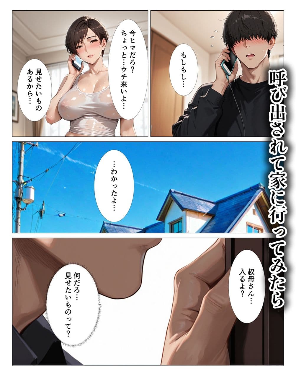 ピタピタになったタンクトップの叔母さんが乳ワイパーで誘ってくるから中出しHしてしまった サンプル1