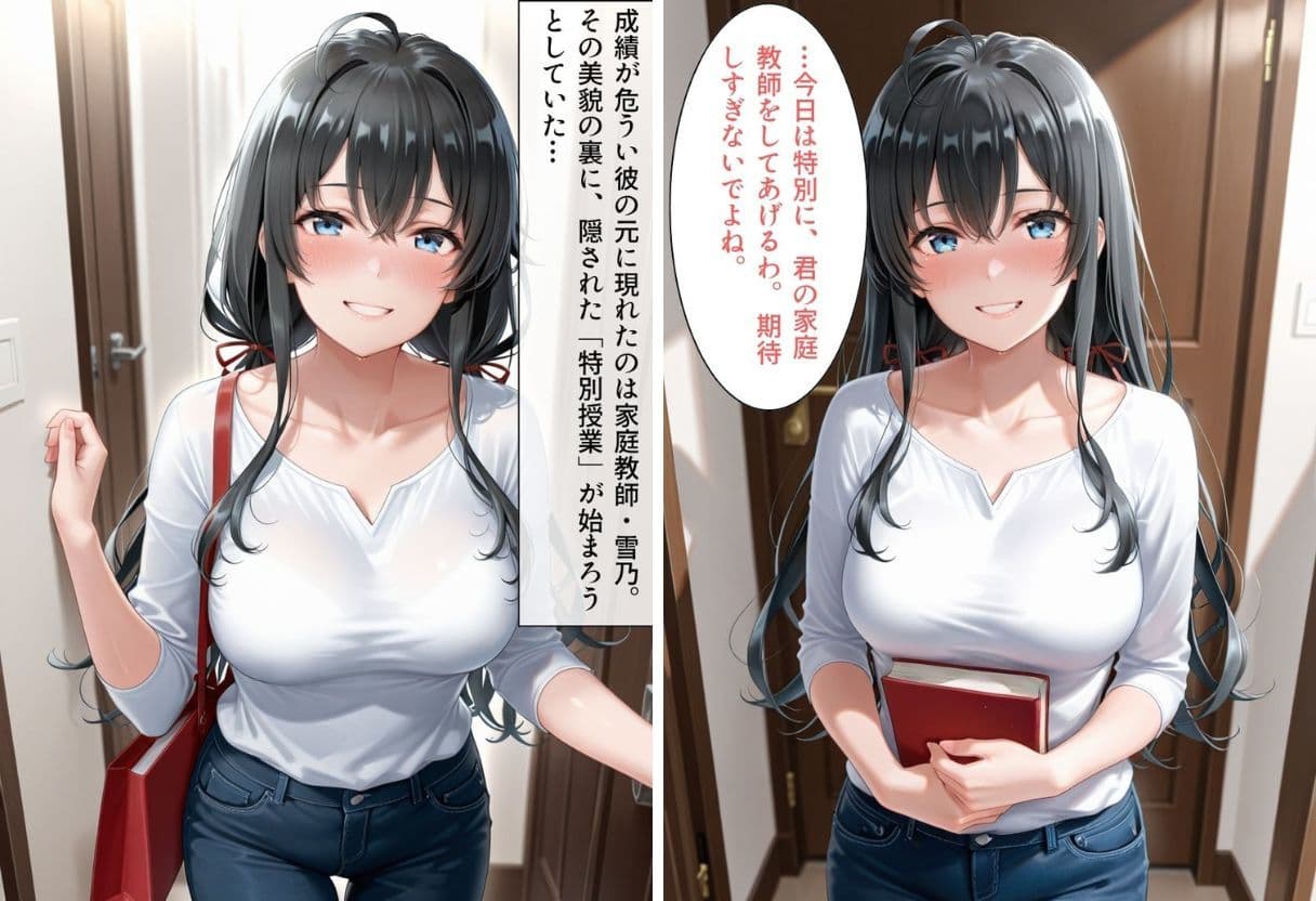 黒髪ロングの巨乳家庭教師 特別中出し夏季講習 サンプル1