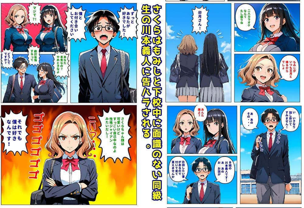 委員長とギャルがセックス勝負3・ギャルが陰キャに告ハラされる・委員長が彼氏の為に野外セックスする サンプル1