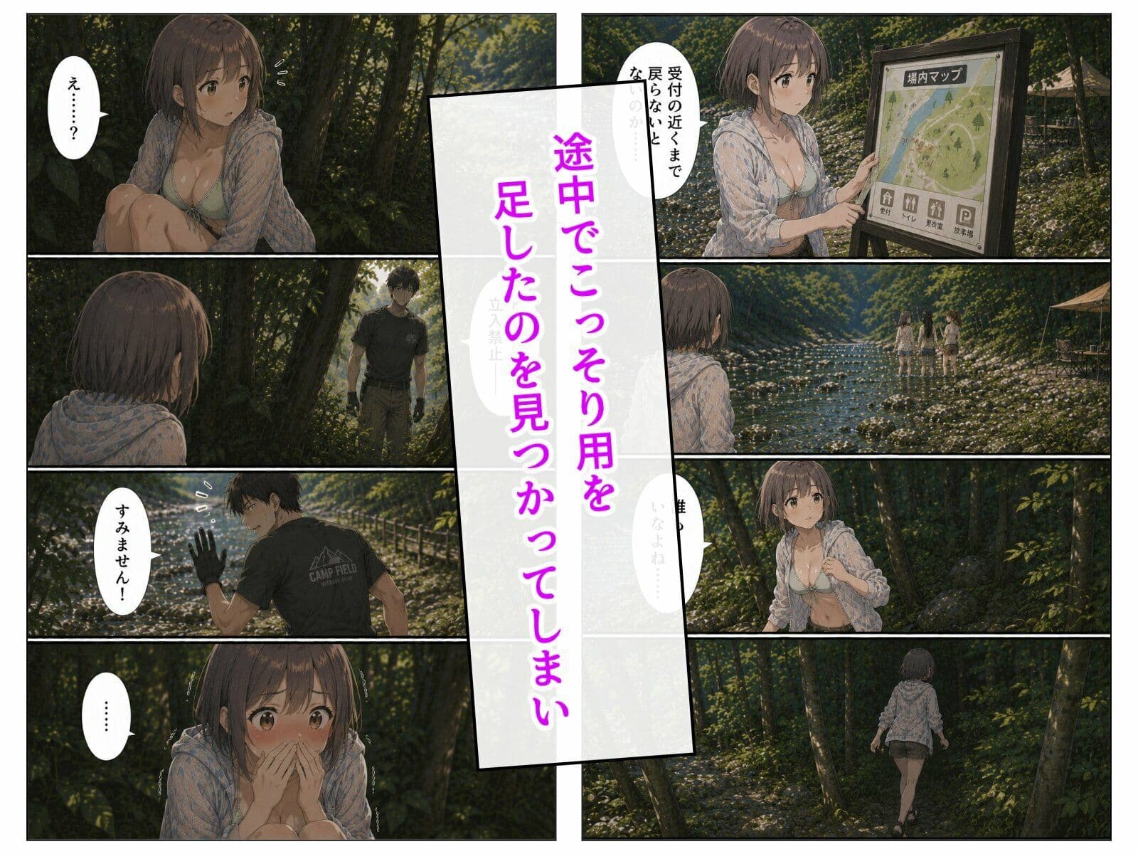 川遊びのあと、管理人さんと。 サンプル4