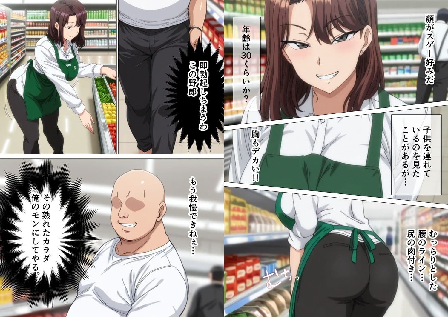 スーパーで働いているデカパイ子持ちママ店員を時間停止で孕ませセックスする話 サンプル2