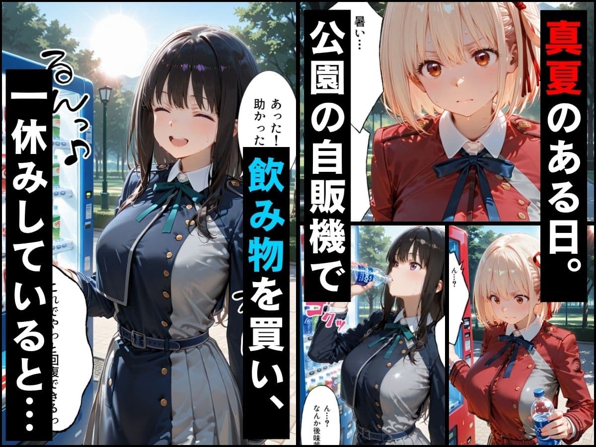 自販機のドリンクで超乳確定〜研究所で即ハメした話〜 リ●リスリコイル編 サンプル1