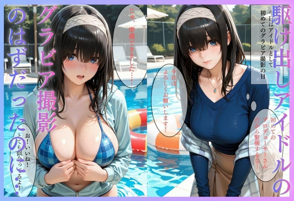 清純派アイドルのグラビア撮影のはずが…騙されて生中出しAVに転落 サンプル1
