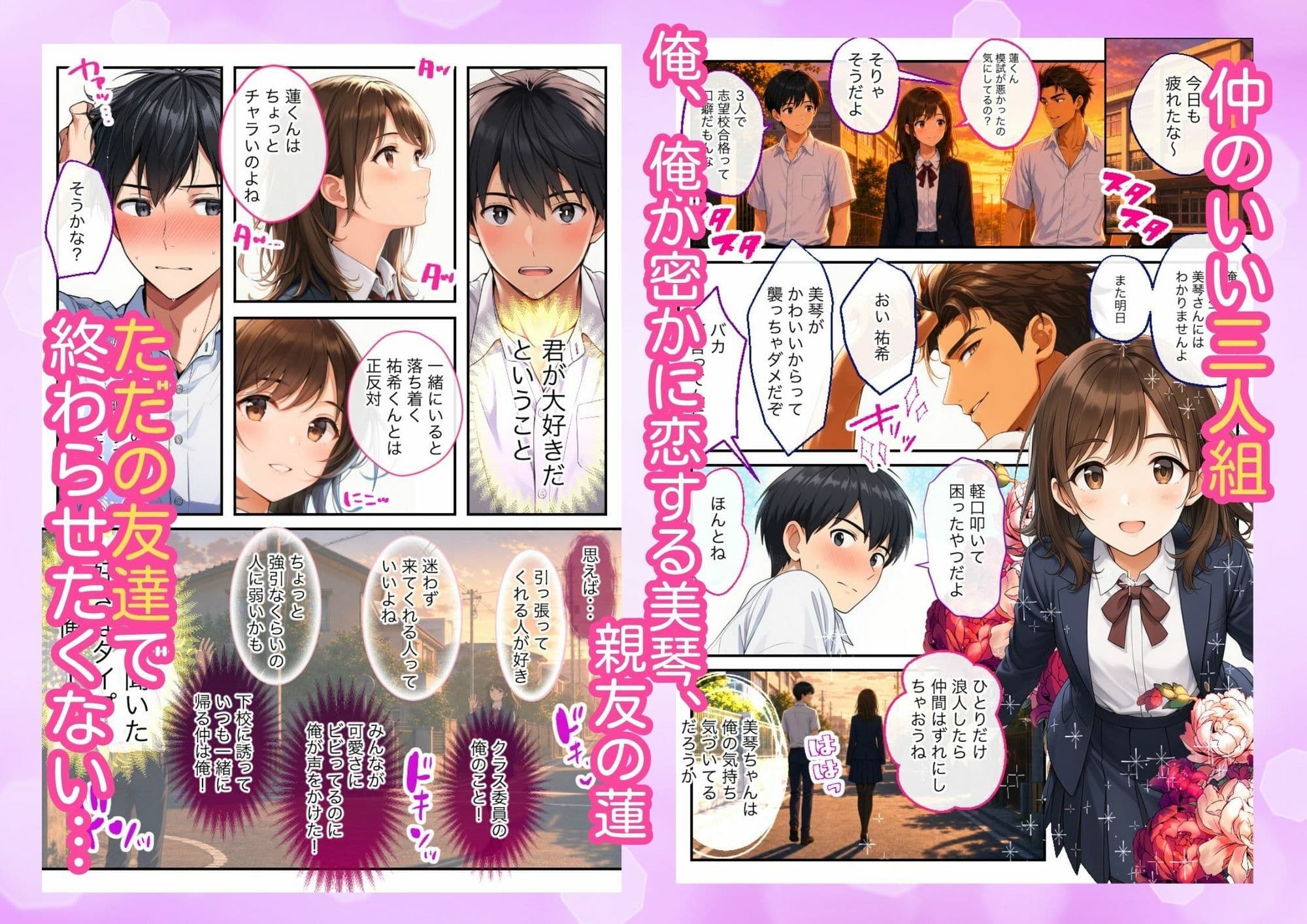 告白する日に、好きな子が親友の中出しで汚れた〜混ざれたのに勃たなかった俺のBSS寝取られ〜 サンプル1