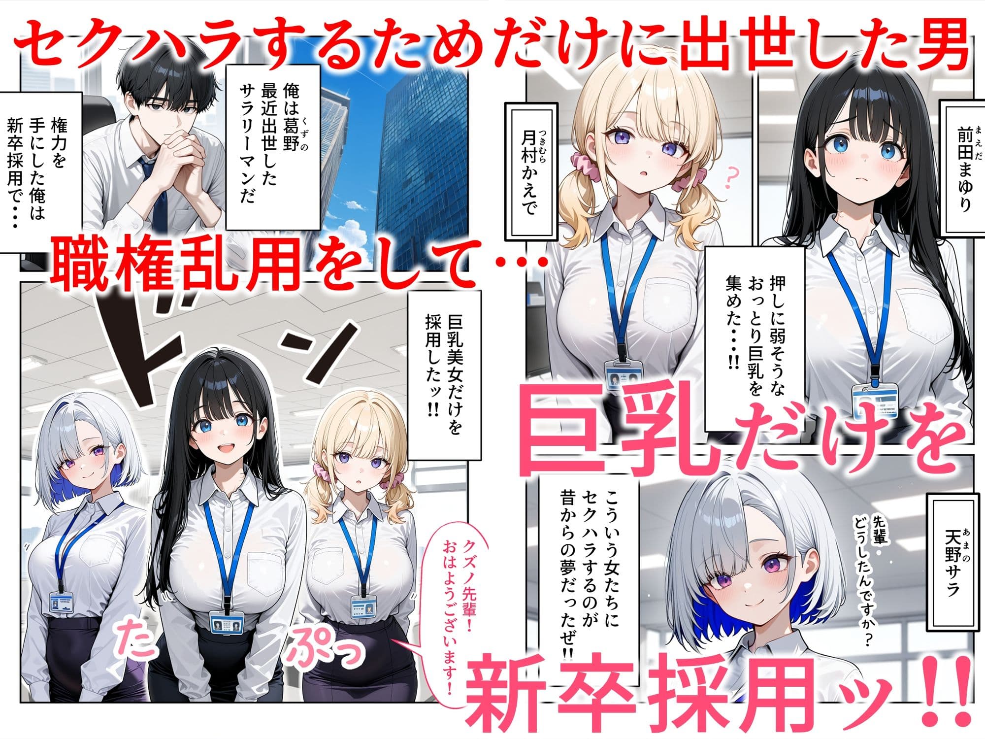 昼休みに抜いてくれる新卒OLちゃん！巨乳だけ採用してセクハラ祭り！ サンプル1