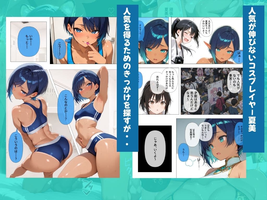 聖光夏美AVdebut  褐色肌の美人レイヤー、ベテラン男優の口車に乗せられAVデビュー サンプル2
