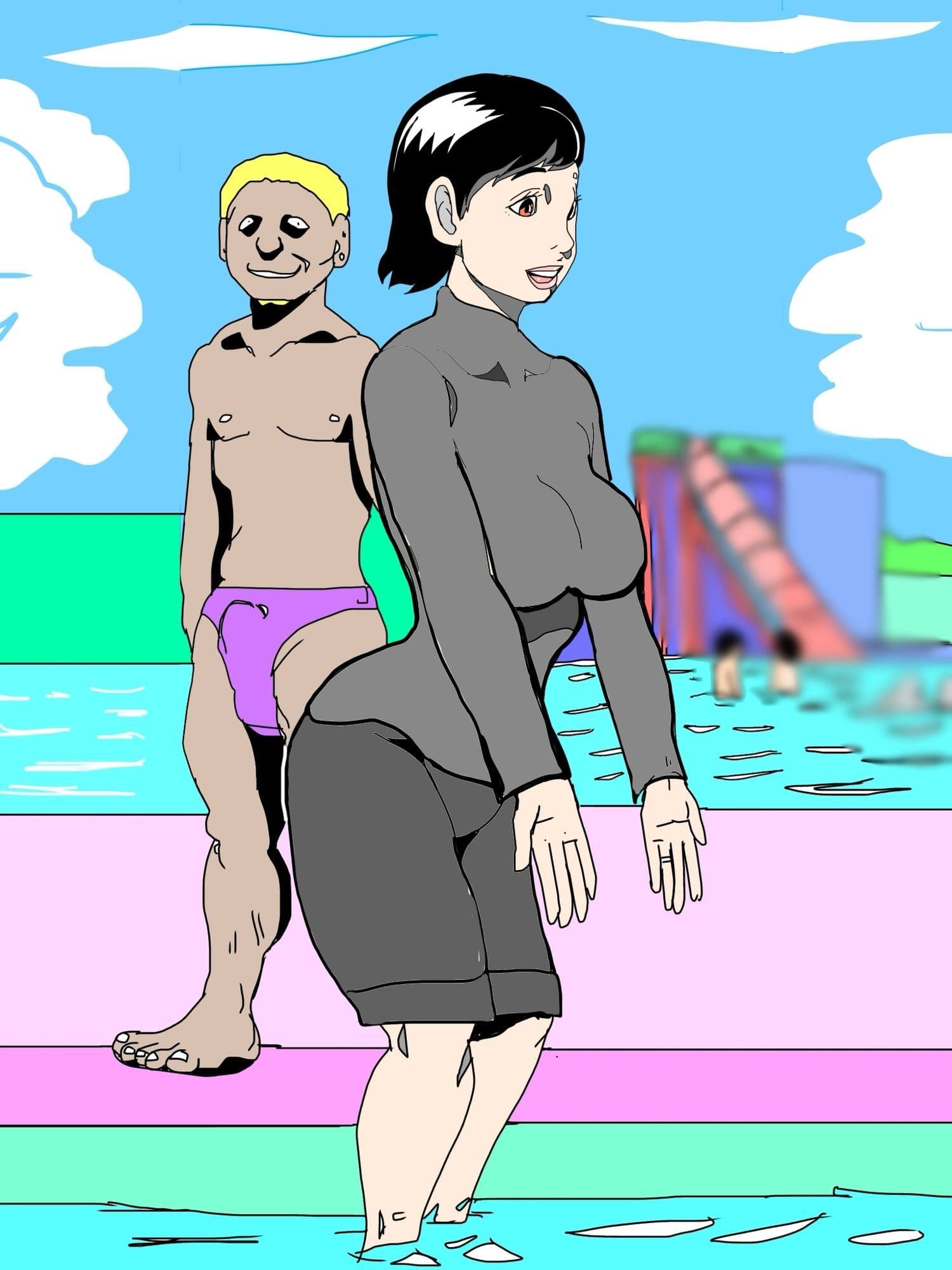 プールで妻がジロ見されてて妄想はかどった サンプル4