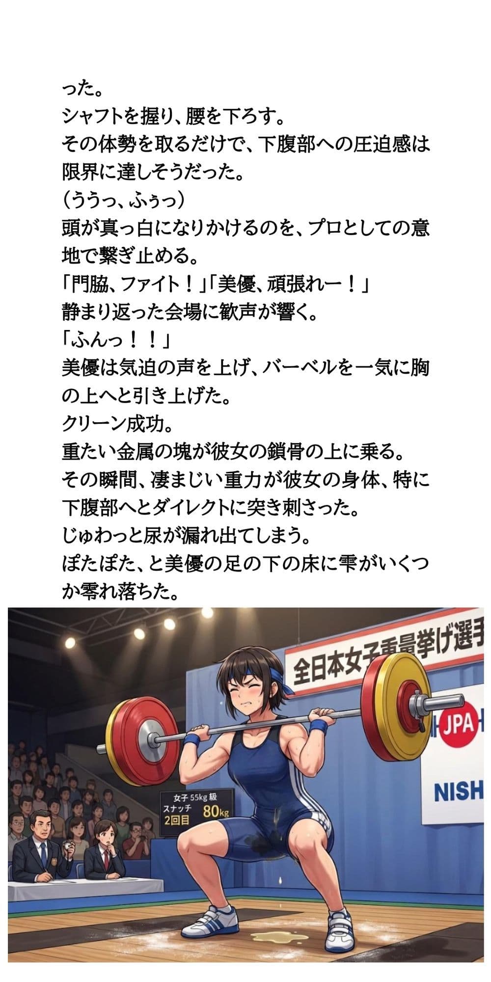 【悲報】美しすぎる重量挙げ美少女、インターハイ決勝で盛大にお漏らししてしまう サンプル7