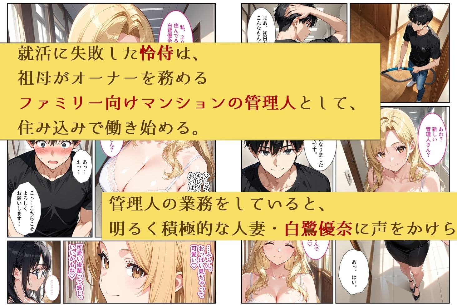 ファミリー向けマンションの管理人になったら欲求不満の人妻たちと秘密のセフレになりました！ サンプル1