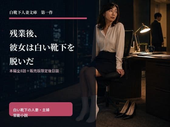 残業後、彼女は白い靴下を脱いだ